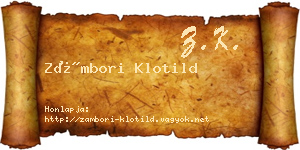 Zámbori Klotild névjegykártya